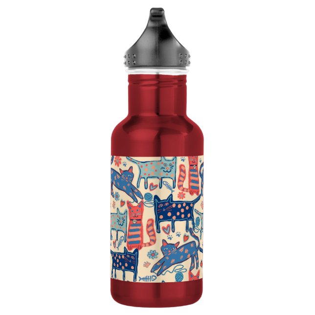 Botella De Agua Gatos Retro (Derecha)