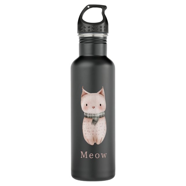 Botella De Agua Gatos rosados de Rubor (Anverso)