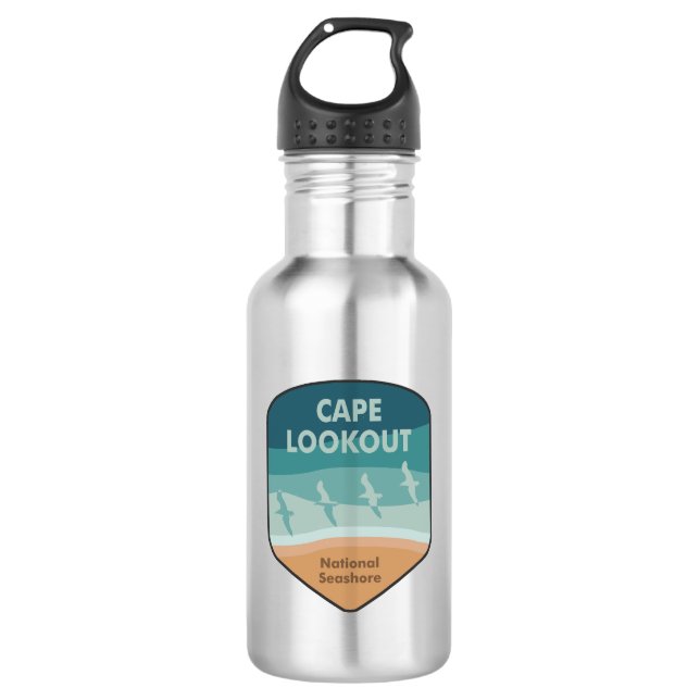 Botella De Agua Gaviotas marinas nacionales de Cape Lookout (Anverso)