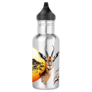 Botella De Agua Gazelle Animal salvaje Antelope africano