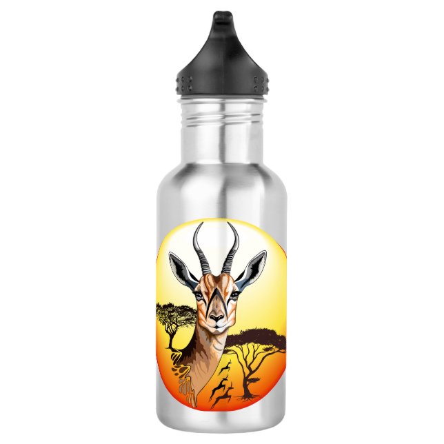 Botella De Agua Gazelle Animal salvaje Antelope africano (Derecha)