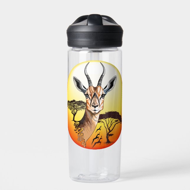 Botella De Agua Gazelle Animal salvaje Antelope africano (Delante)