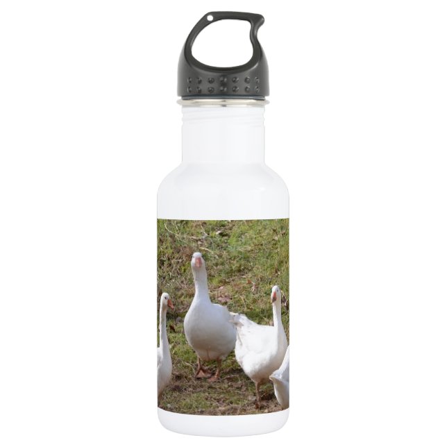 Botella De Agua Geese blanco (Anverso)