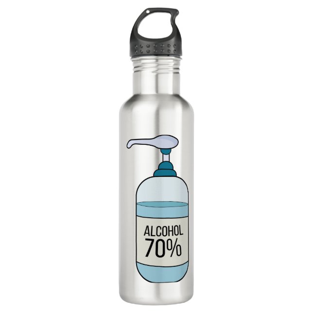 Botella De Agua Gel Sanitizer de mano con 70% de alcohol (Anverso)
