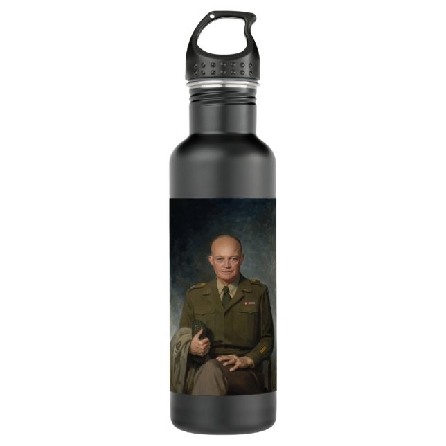 Botella De Agua General Dwight Eisenhower Retrato pintado de 5 est (Anverso)
