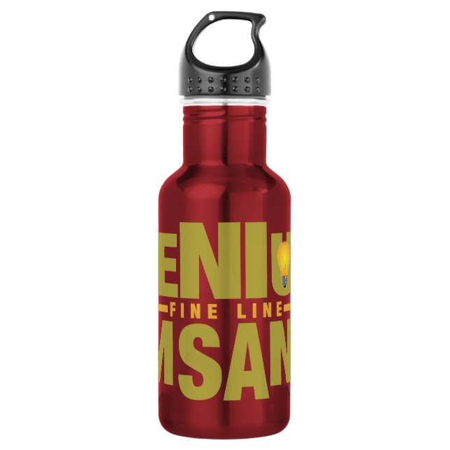 BOTELLA DE AGUA GENIUS VS INSANE (Anverso)