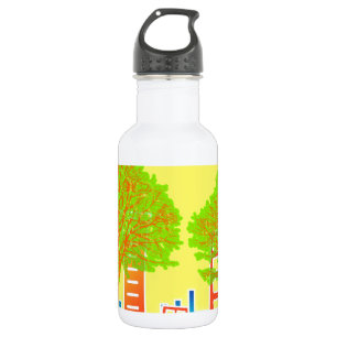 Botella De Agua Gente de Ciudad Destino Colorido Arcoíris