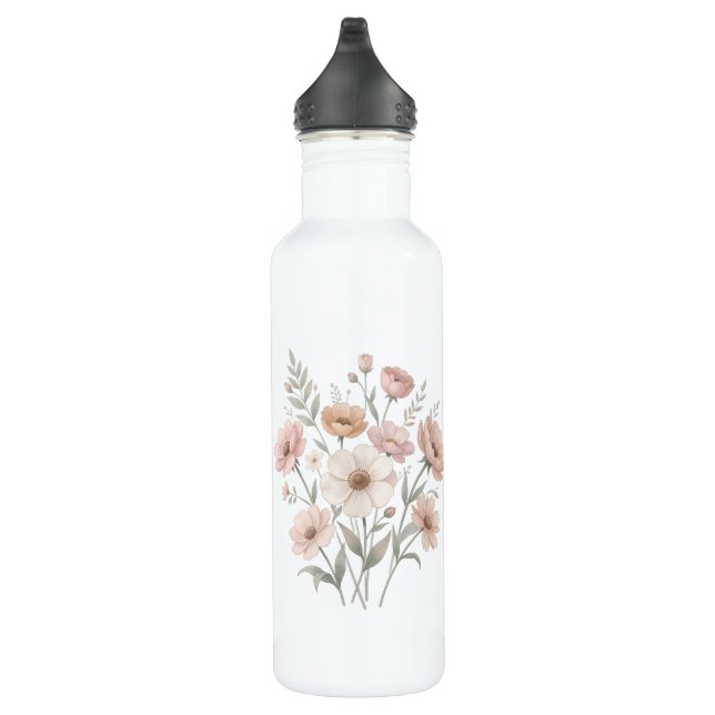 Botella De Agua Gentle Anemone Bouquet Watercolor Softness (Derecha)
