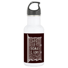 Botella De Agua Geo. E. Thomas & Sons Brattleboro VT Logo Botella