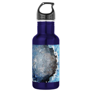 Botella De Agua Geode de cristal azul de caída