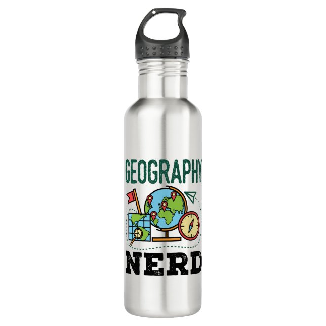 Botella De Agua Geografía Nerd (Anverso)