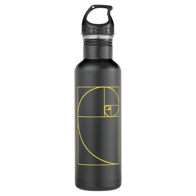 Botella De Agua Geometría sagrada en espiral fibonacci (Anverso)