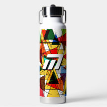Botella de agua geométrica personalizada aislada