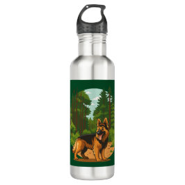 Botella De Agua German Shepherd Forest Adventure Dog 