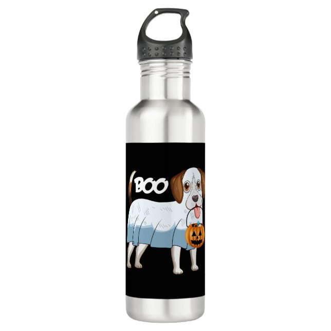 Botella De Agua Ghost Beagle Halloween Dog (Anverso)