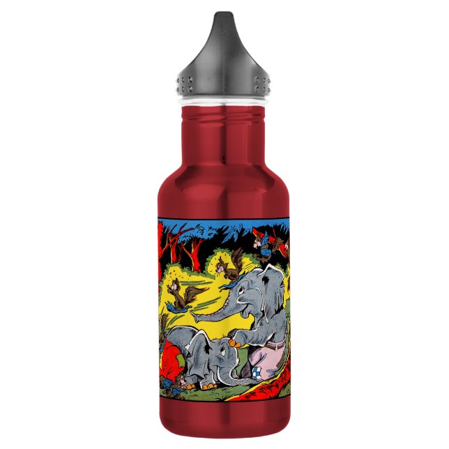 Botella De Agua Giggle Animal Elephant Vintage Comics (Izquierda)