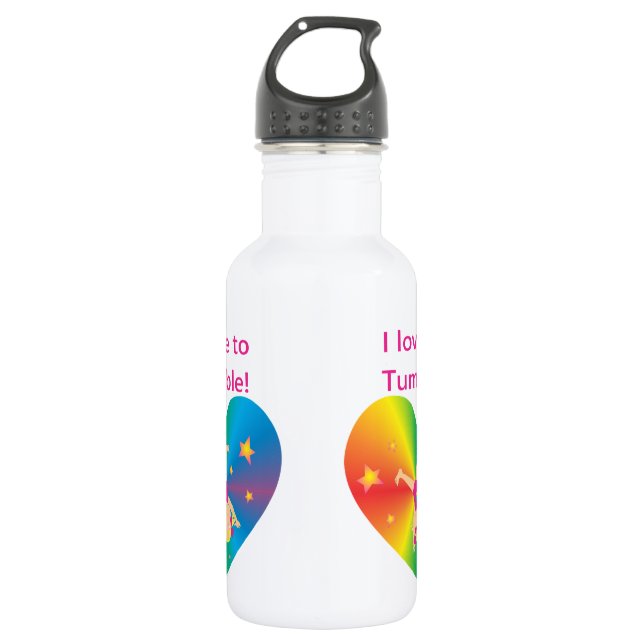 Botella De Agua Gimnasia - Amor a los tambores por Bella (Anverso)