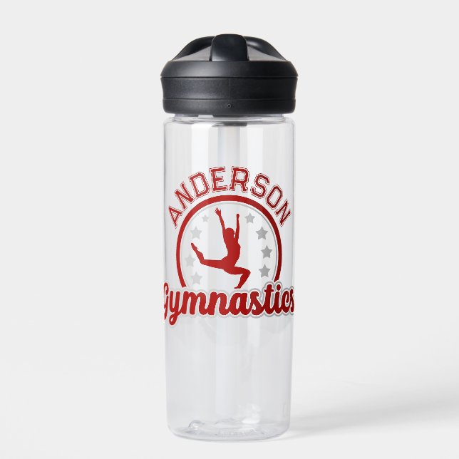 Botella De Agua Gimnasia AÑADIR NOMBRE Gimnast Vault Floter Atlete (Delante)