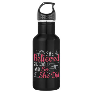 Botella De Agua Gimnasia femenina - creía que podía