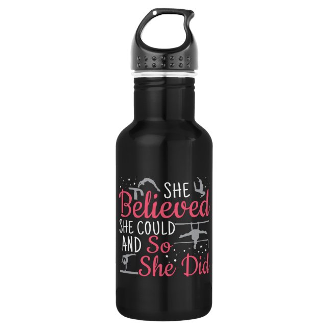 Botella De Agua Gimnasia femenina - creía que podía (Anverso)