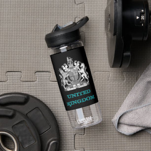 Botella De Agua Gimnasio del Reino Unido, escudo de armas británic