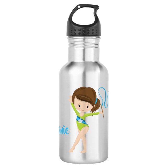Botella De Agua Gimnasta - Brunette personalizada (Anverso)