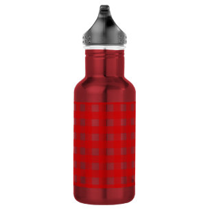 Botella De Agua Gingham rojo