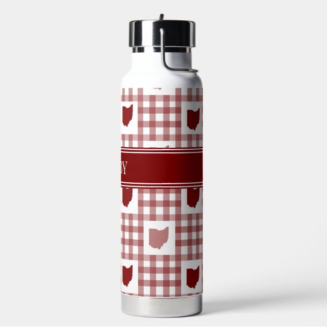 Botella De Agua Gingham Rojo de Ohio (Izquierda)