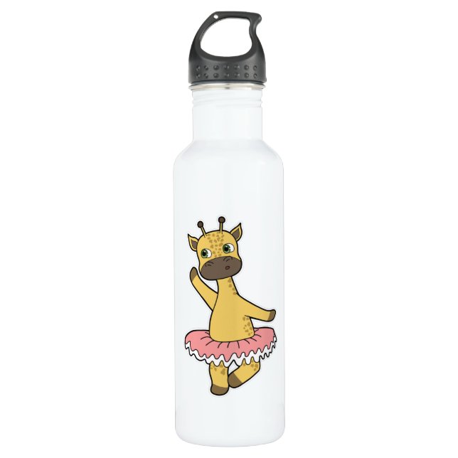 Botella De Agua Giraffe como Ballerina en el ballet con falda (Anverso)