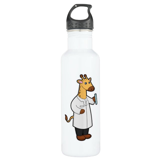 Botella De Agua Giraffe como Médica con tubo de prueba (Anverso)