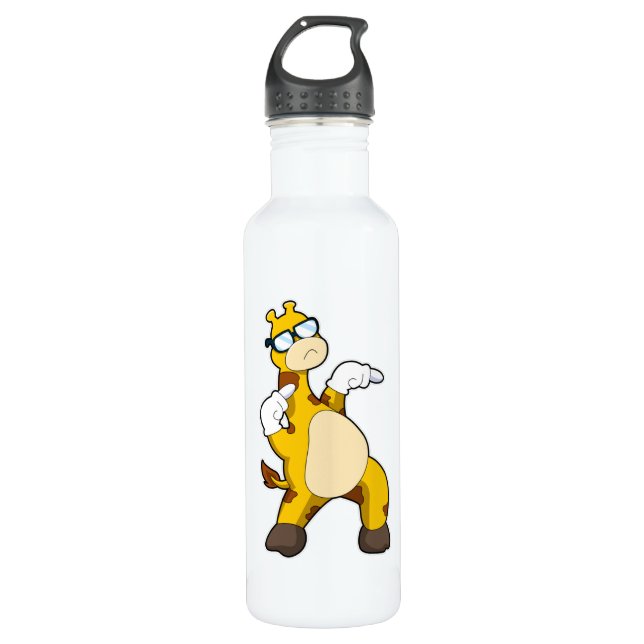 Botella De Agua Giraffe con gafas de sol (Anverso)
