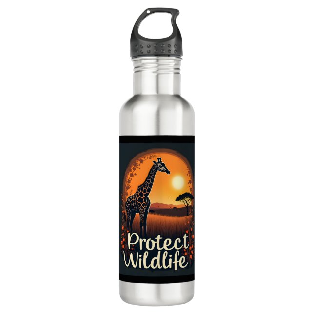 Botella De Agua Giraffe del tanque de Savanna Top (Anverso)