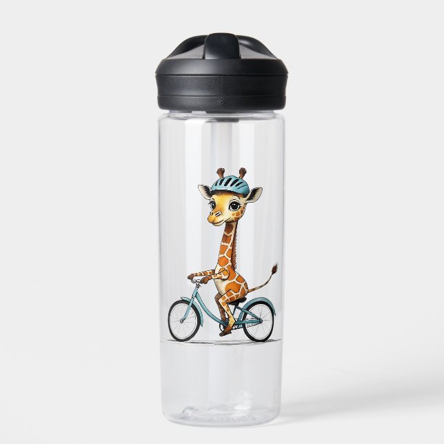 Botella De Agua Giraffe montando una bicicleta - Lápiz de mano (Delante)