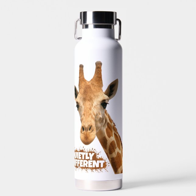Botella De Agua Giraffe silenciosamente diferente - Arte Giraffe (Delantero)