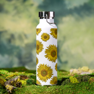 Botella De Agua Girasoles dispersos de amarillo