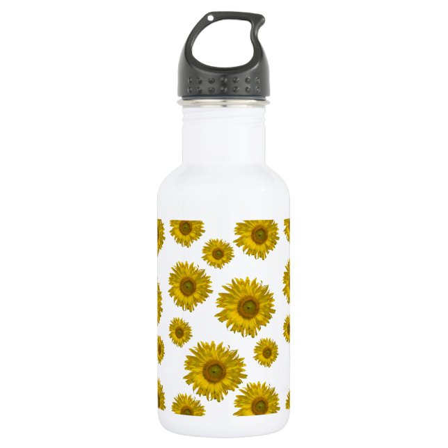 Botella De Agua Girasoles dispersos de amarillo (Anverso)