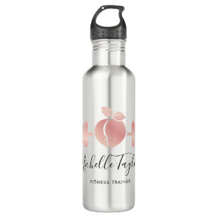 Botella De Agua Girly Rubor Rosa Gold Fitness Trainer Business Car