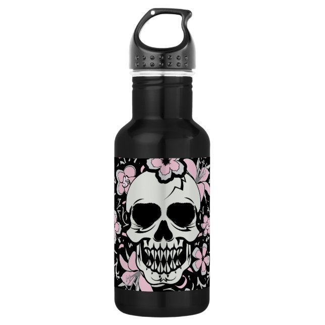 Botella De Agua Girly Vintage Skull (Anverso)