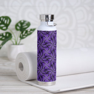 Botella De Agua Giro de espiral 3D geométrico gráfico morado