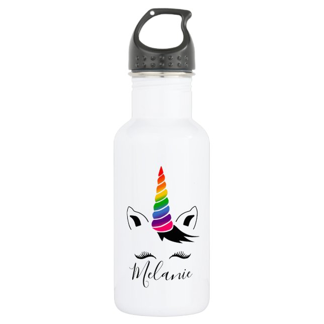 Botella De Agua Glam Rainbow Unicorn (Anverso)
