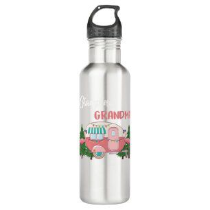 Botella De Agua Glamour disfraz de abuela camping RV Flamingos Cam