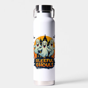 Botella De Agua Gleeful Ghouls   Fun Halloween Ghost Artwork