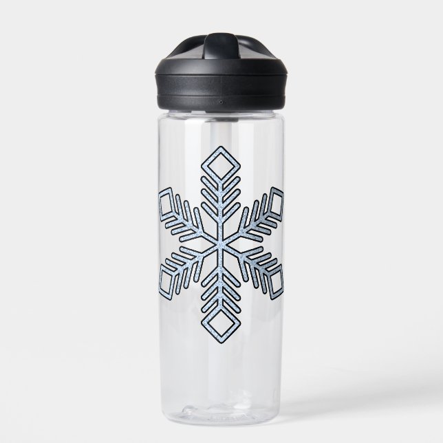 Botella De Agua Glitter Snowflake - Baby Blue Branches (Delante)