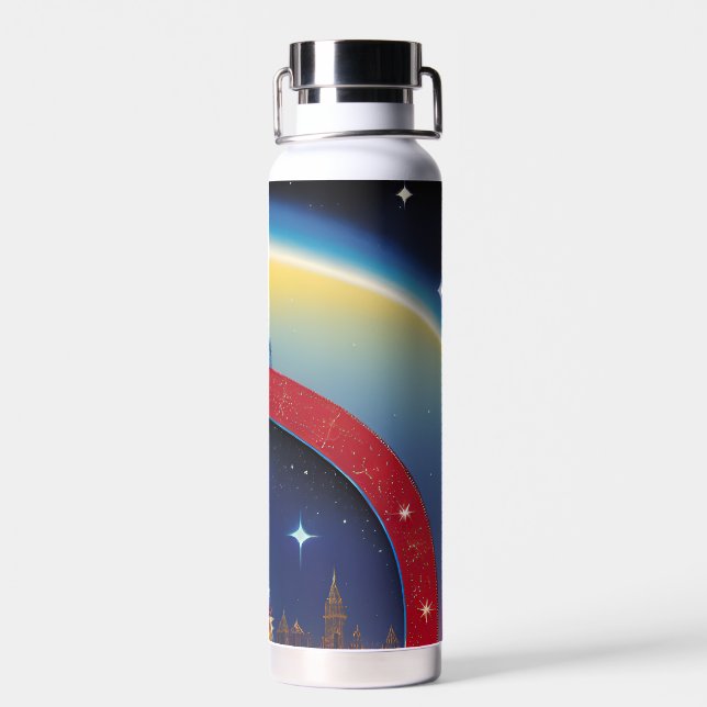 Botella de agua Glitzy Navidades (Atrás)