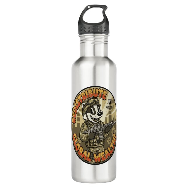 Botella De Agua Global Wealth Badger Water Bottle (Anverso)