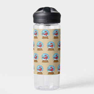Botella De Agua Globe de nieve con cardenal rojo curado
