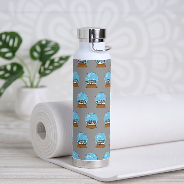 Botella De Agua Globe de nieve con tres búhos de gnomo (Yoga)