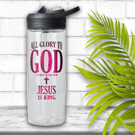 Botella De Agua Gloria a Dios Cristiano
