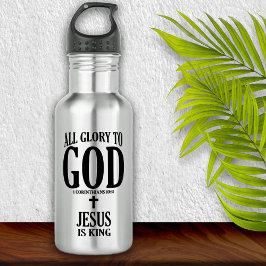 Botella De Agua Gloria a Dios Cristiano