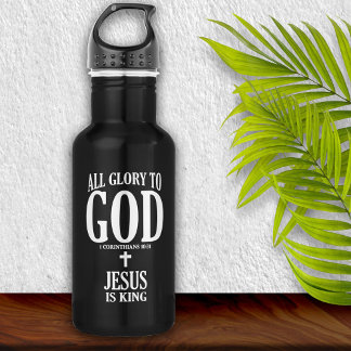 Botella De Agua Gloria a Dios Cristiano